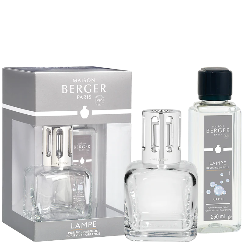 Coffret Lampe Berger Glaçon Transparente + 250 ml (8,45 oz) Neutre essentiel ! - Maison Berger Paris - Coffret Lampe Berger - - La Guilde Culinaire