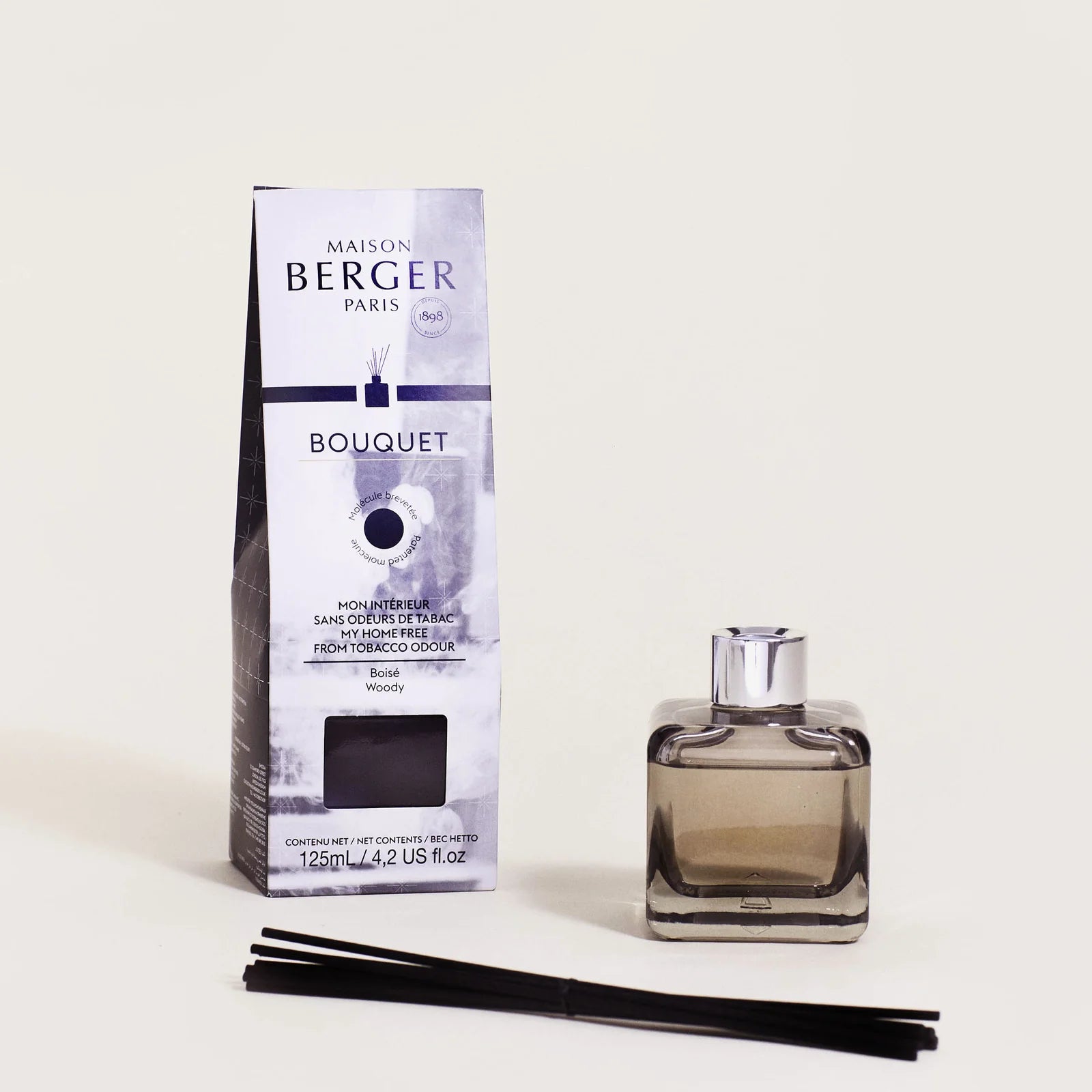 Bouquet parfumé Cube - Anti-odeur tabac Boisé - 125 ml * - Maison Berger Paris - Bouquet parfumé - - La Guilde Culinaire