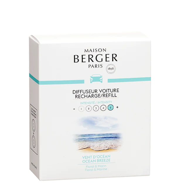 Coffret de 2 recharges pour diffuseur voiture Vent d’Océan - Maison Berger Paris - Diffuseur de voiture - - La Guilde Culinaire