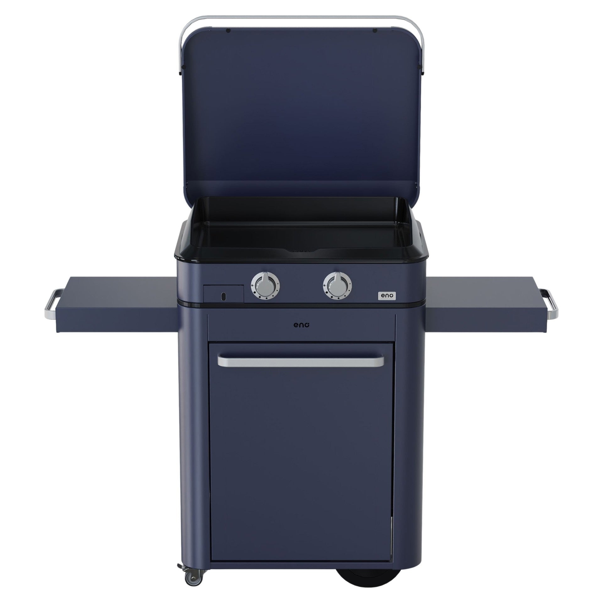 Eno - Ensemble Plancha 2 brûleurs avec couvercle et chariot ENOSIGN 65 - Bleu Navy - ENO - Ensemble plancha - - La Guilde Culinaire