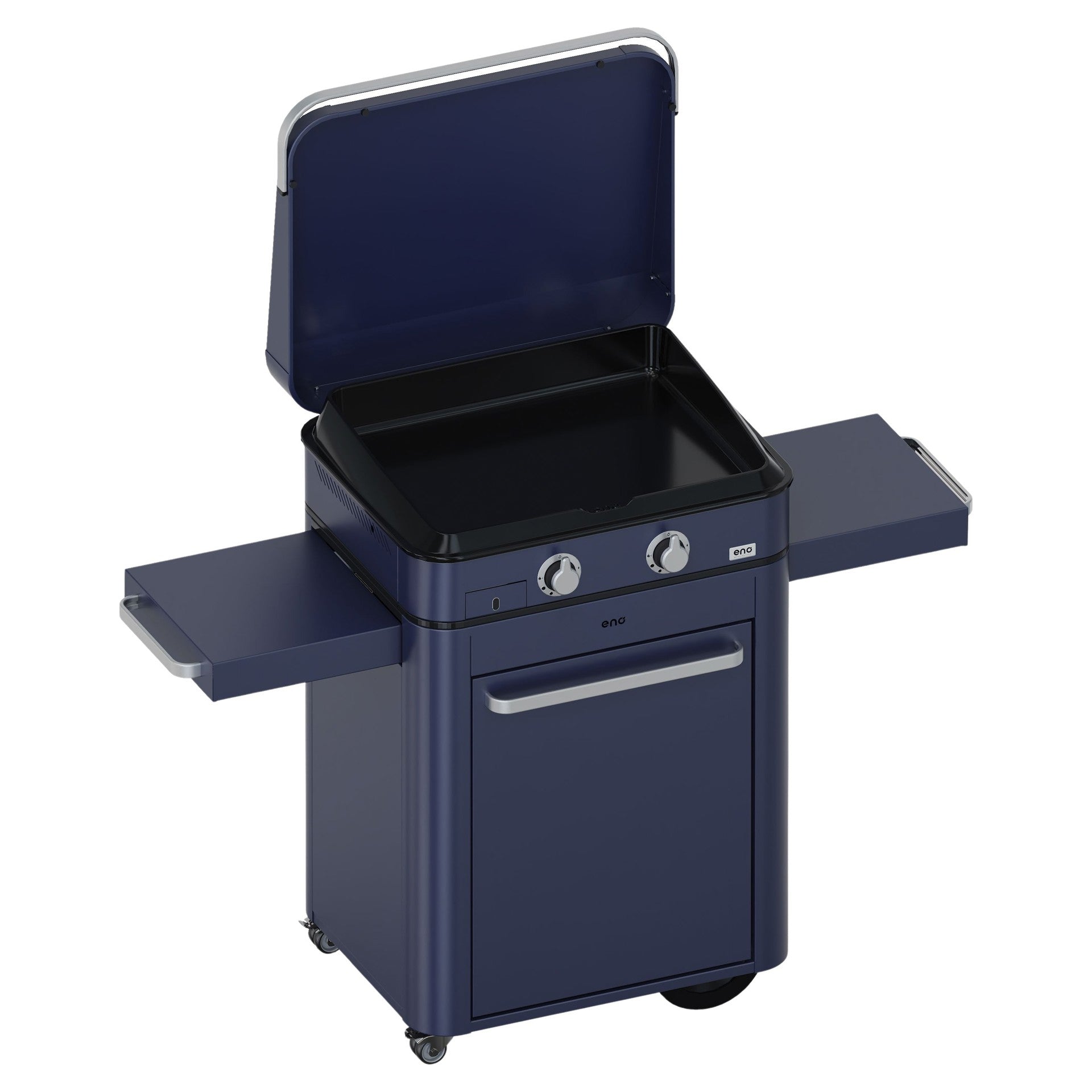 Eno - Ensemble Plancha 2 brûleurs avec couvercle et chariot ENOSIGN 65 - Bleu Navy - ENO - Ensemble plancha - - La Guilde Culinaire