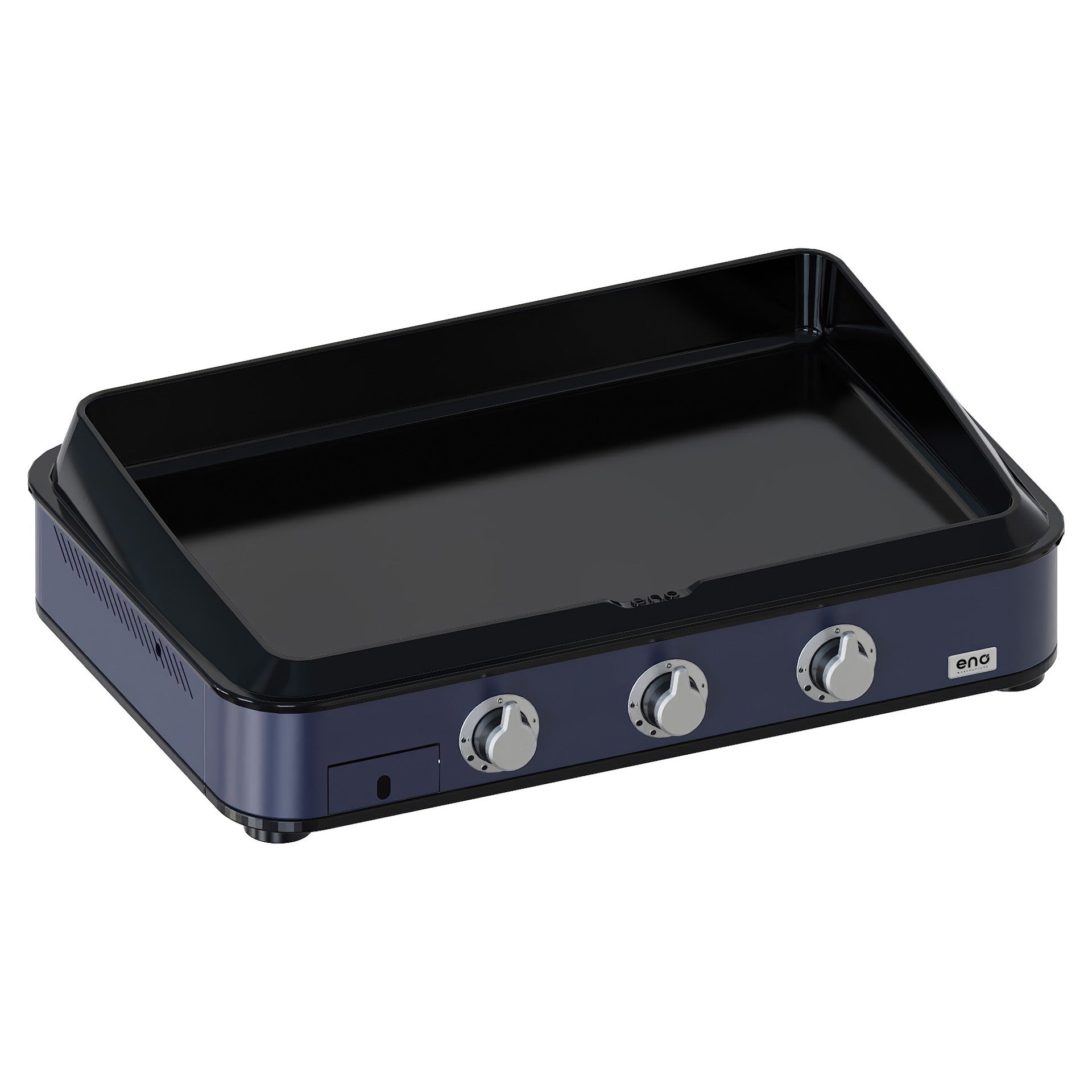 Eno - Ensemble Plancha 3 brûleurs avec couvercle ENOSIGN 80 - Bleu Navy - ENO - Ensemble plancha - - La Guilde Culinaire