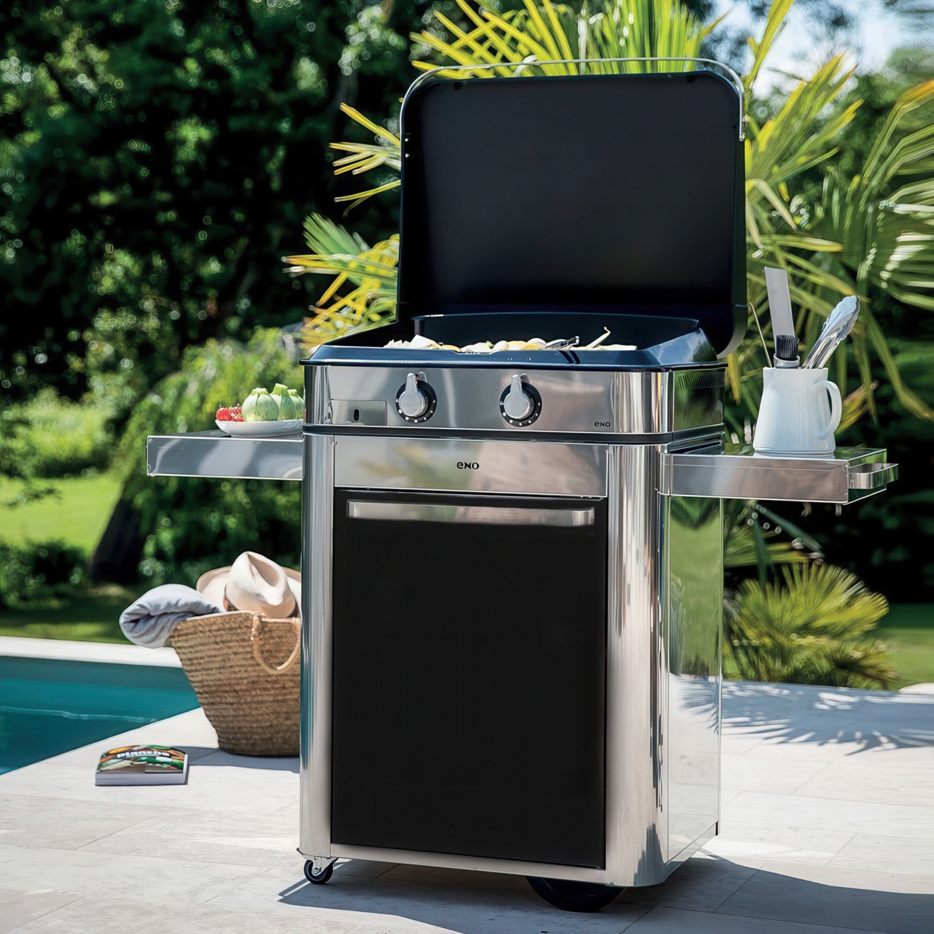 Chariot ENOSIGN 65 Noir et Inox - ENO - Chariots plancha - - La Guilde Culinaire