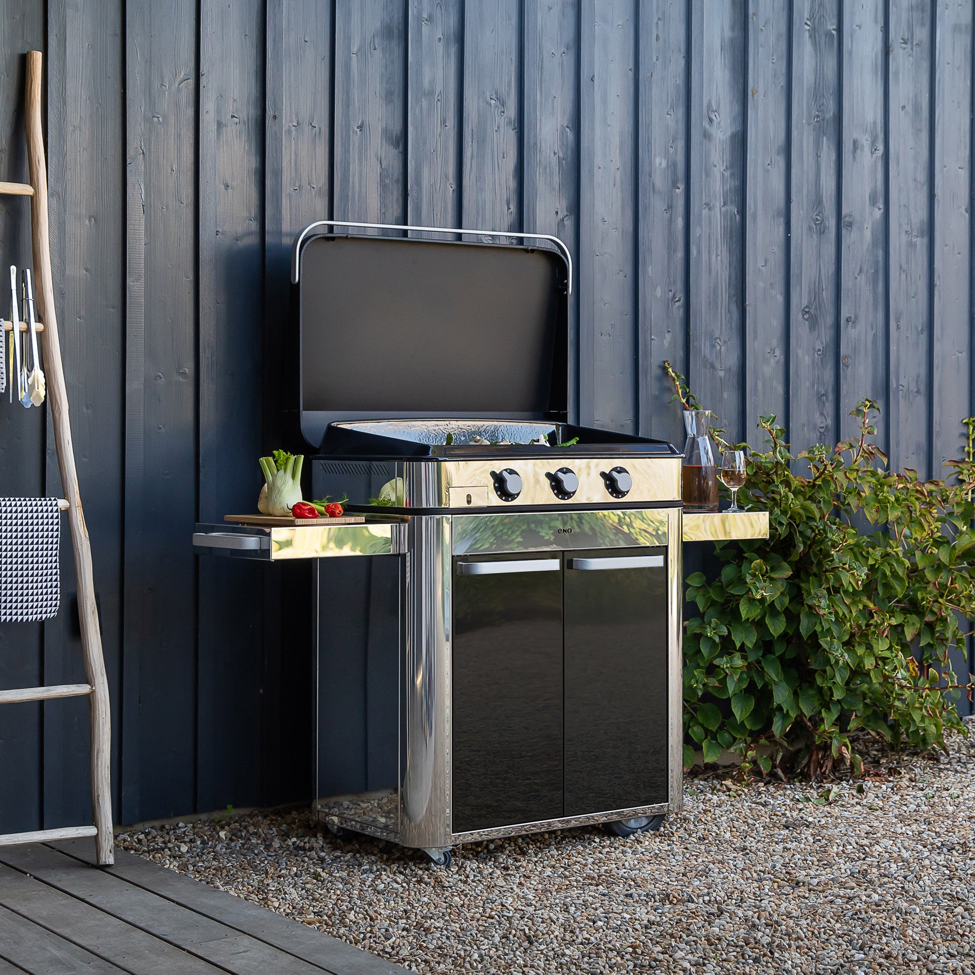 Chariot ENOSIGN 80 Noir et Inox - ENO - Chariots plancha - - La Guilde Culinaire