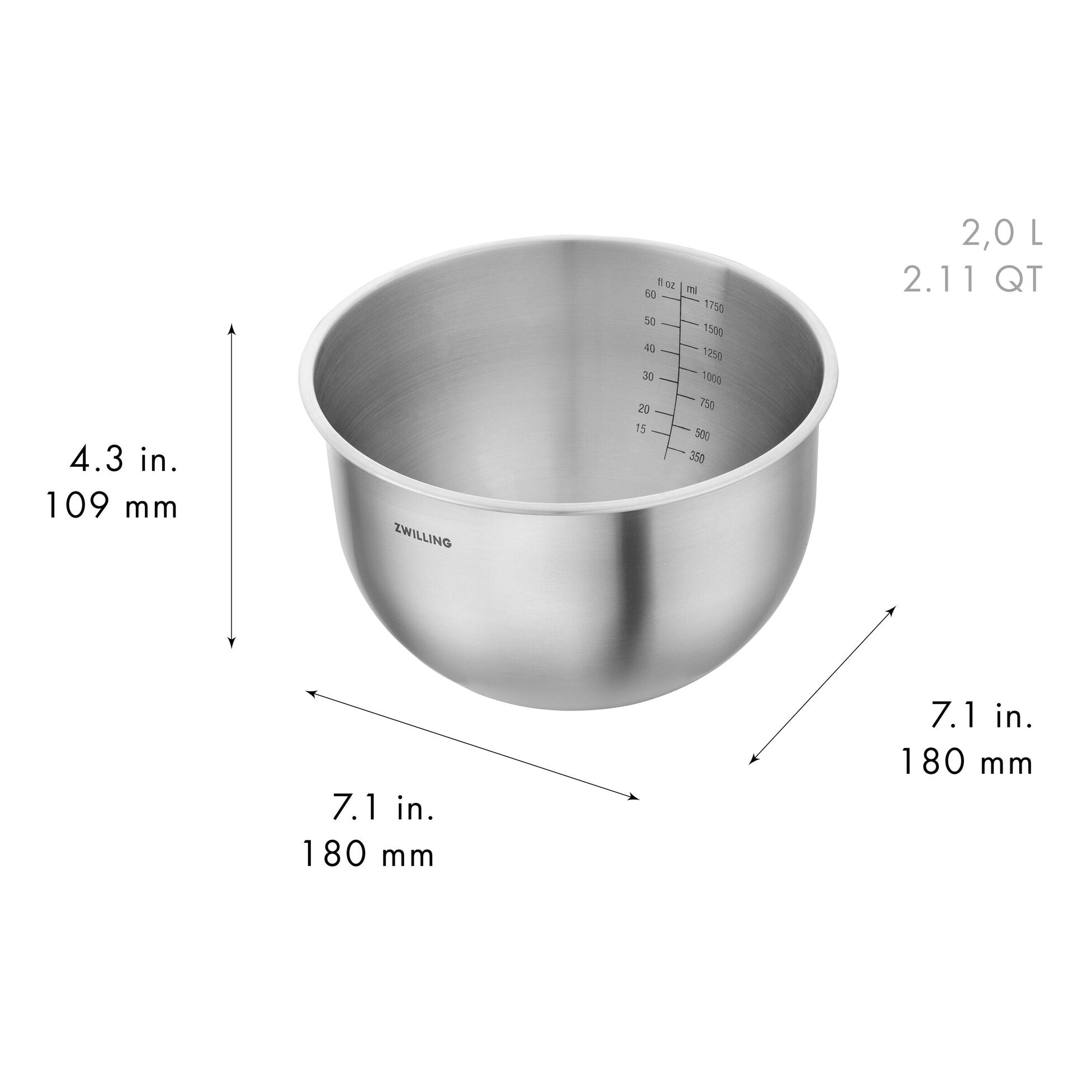 Set de bols S/M/L / 3 pièces, acier inoxydable, argent - Zwilling - Bol à mélanger - - La Guilde Culinaire
