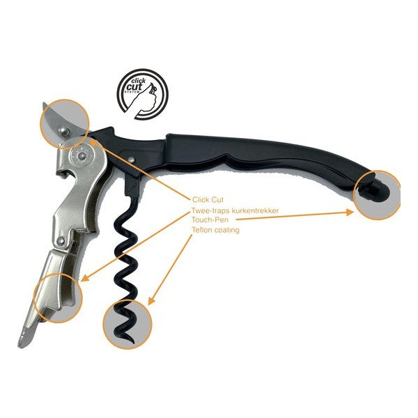 Tire-bouchon 2 leviers noir - Hybrid - Pulltex - Tire-bouchon - - La Guilde Culinaire