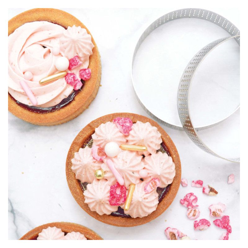 4 cercles à tartelettes perforés ronds 8 cm - Scrapcooking - Cercle à tarte - - La Guilde Culinaire