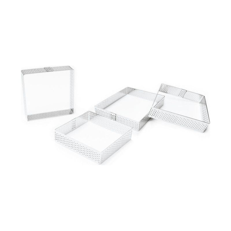 4 cercles à tartelettes perforés carrés 8 x 8 cm - Scrapcooking - Cercle à tarte - - La Guilde Culinaire