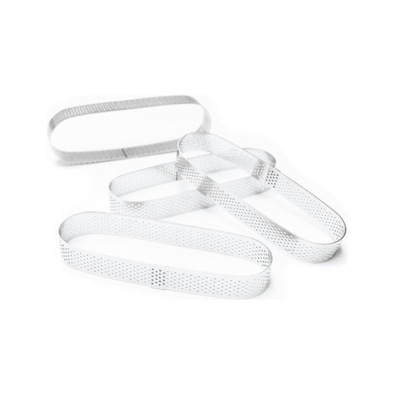 4 cercles à tartelettes perforés ovales 15 x 4 cm - Scrapcooking - Cercle à tarte - - La Guilde Culinaire