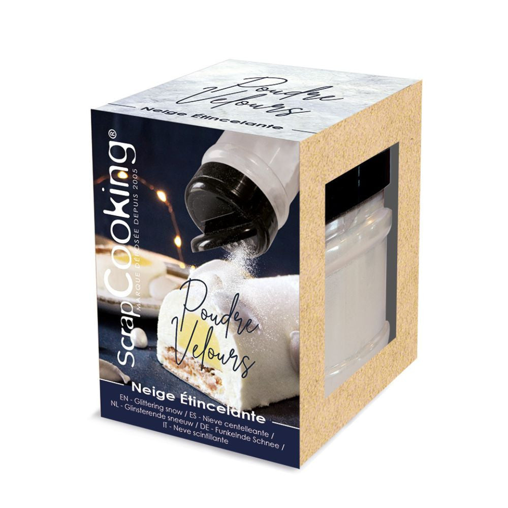 Poudre de velours neige étincelante - Scrapcooking - Poudre de velours - - La Guilde Culinaire