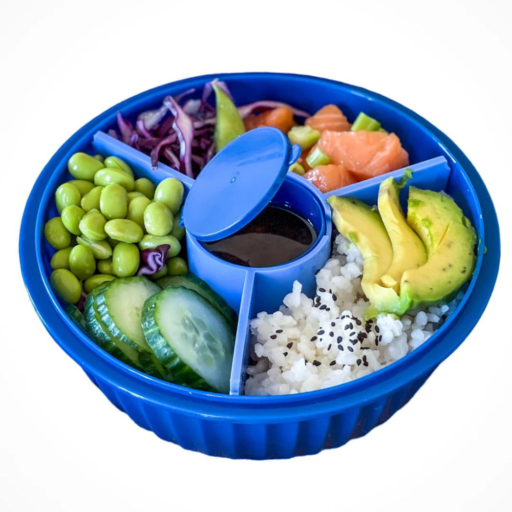 Yumbox – Poke Bowl (3 compartiments) Bleu Hawaii - Yumbox - Boîte à repas - HBP2023103 - La Guilde Culinaire