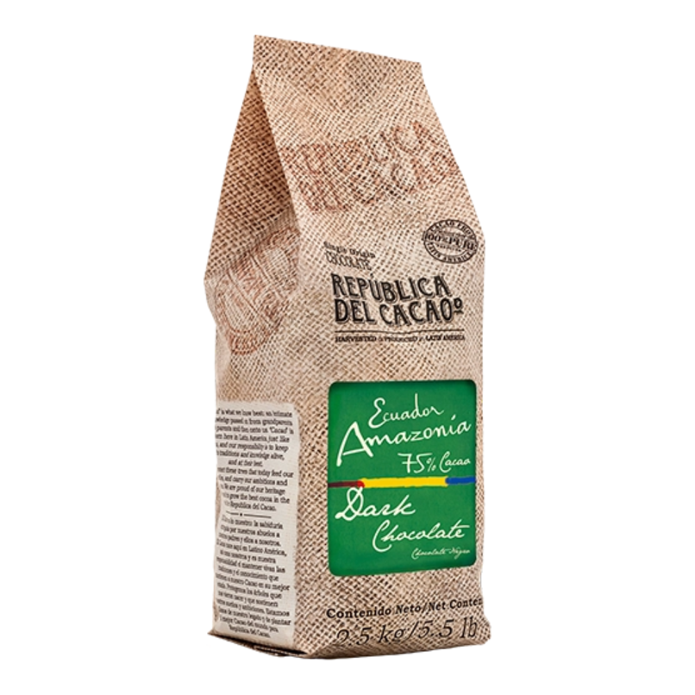 Chocolat noir Équateur Amazonie 75% 2.5 kg / 5.5 lbs - Republica Del Cacao - Chocolat - 883205 - La Guilde Culinaire