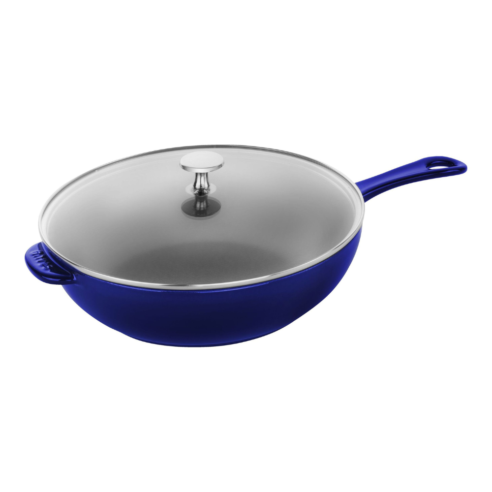Poêle en fonte de 26 cm STAUB Bleu Foncé - Staub - Poêle en fonte - 40508-820-0 - La Guilde Culinaire