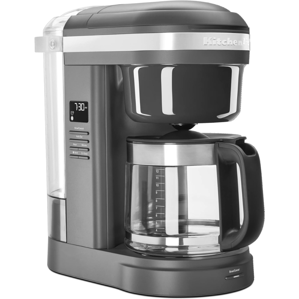 Cafetière avec douchette en spirale de 12 tasses Gris Charbon Mat - Kitchenaid - Cafetière à filtre - KCM1208DG - La Guilde Culinaire