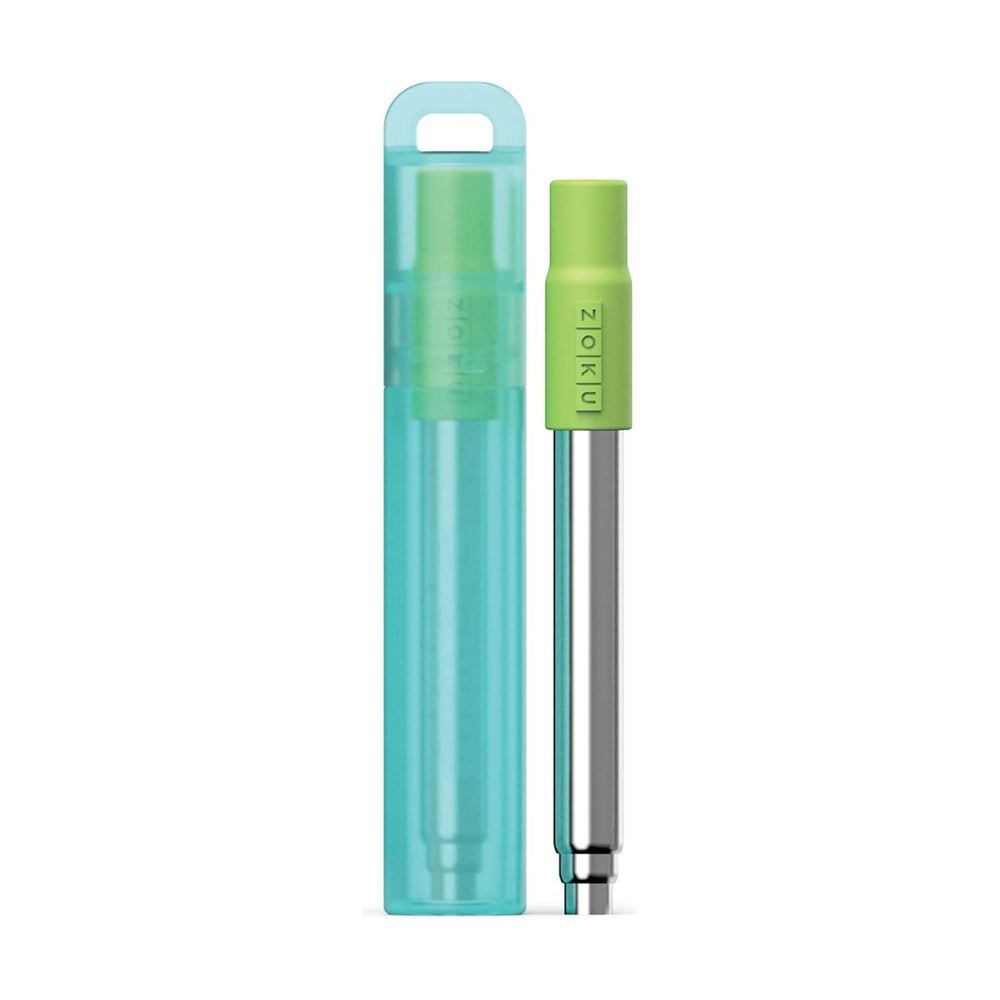 Paille réutilisable de poche Vert - Zoku - Paille - ZK307TL - La Guilde Culinaire