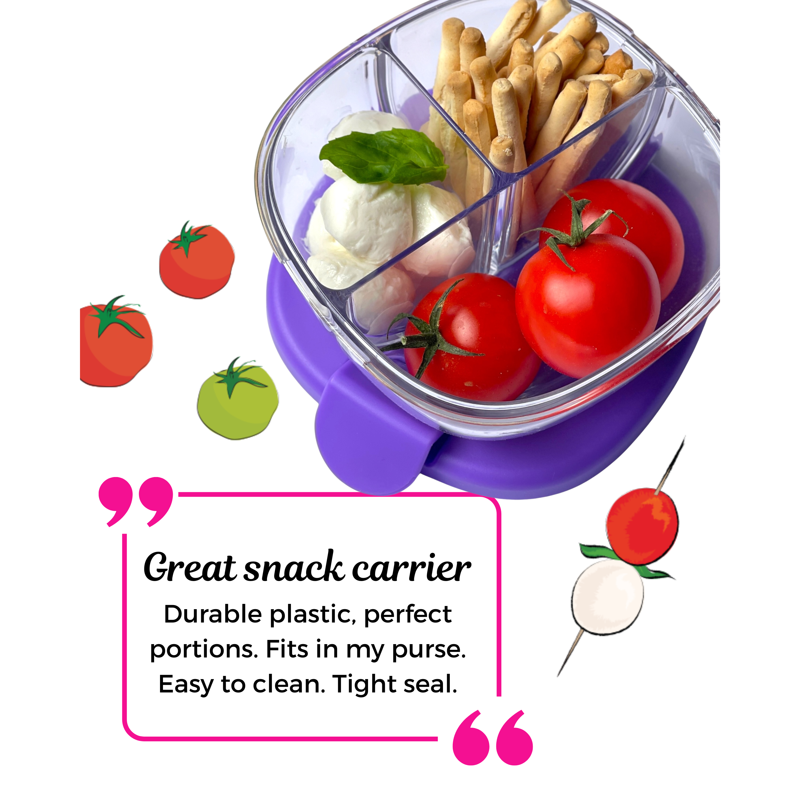 Bol à collations compact et étanche à 3 compartiments - Yumbox - Boîte à repas - - La Guilde Culinaire
