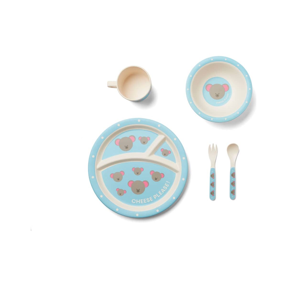 Ensemble à diner, Design de la souris, 5 pièces, bleu Red Rover - Red Rover - Accessoire - - La Guilde Culinaire