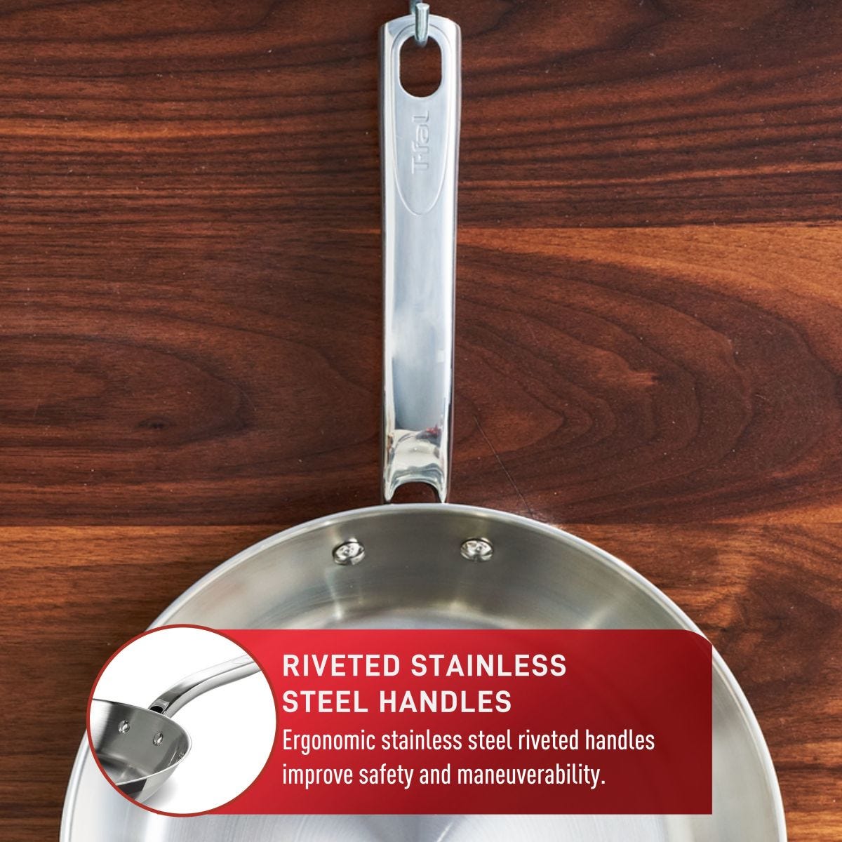 Poêle T-fal en Acier Inoxydable - T-fal - Poêle - - La Guilde Culinaire