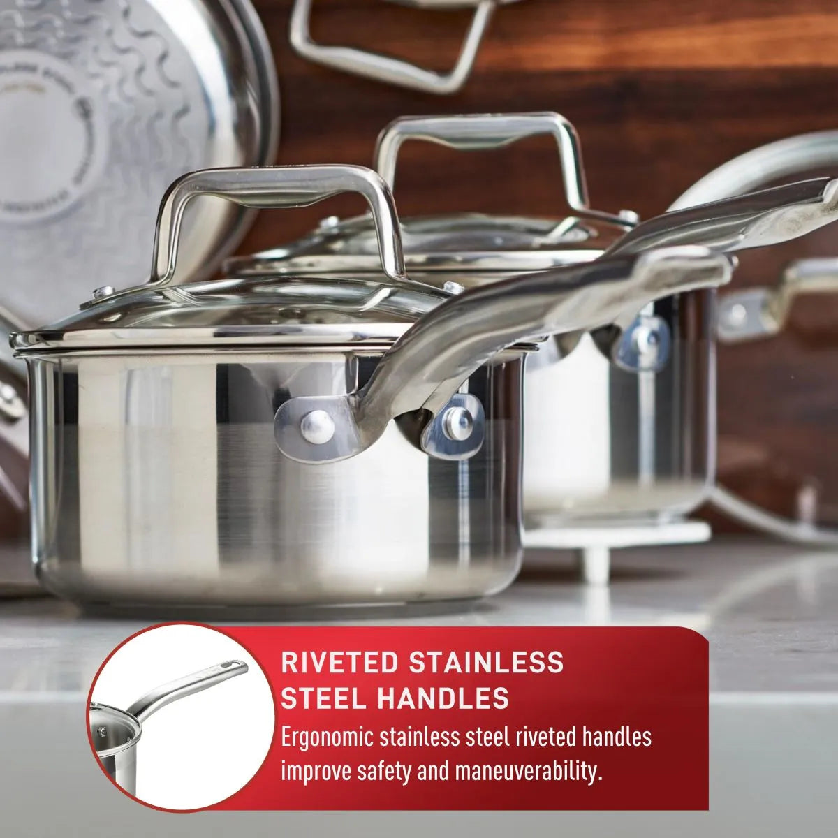 Ensemble de cuisine T-fal en acier inoxydable 10 pièces - T-fal - Batterie de cuisine - - La Guilde Culinaire