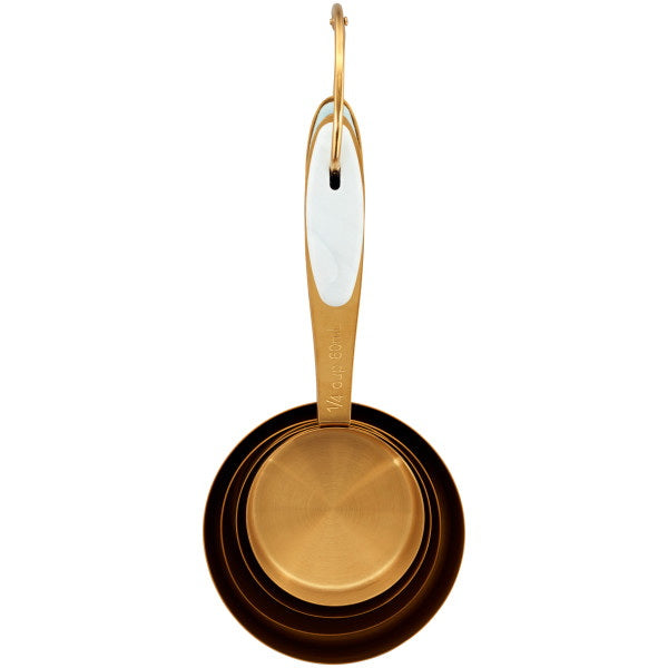 Tasses à mesurer bleu marine et or avec anneau à clipser, 4 pièces - Wilton - Tasse & Cuillère à mesurer - - La Guilde Culinaire