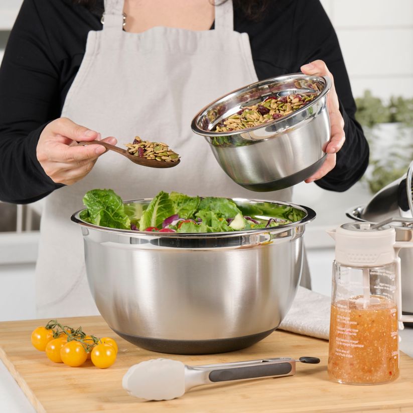 Bol à mélanger en inox avec base antidérapante