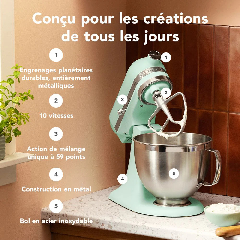 Batteur sur socle KitchenAid 4.7 L (5 pintes) Couleur de l’année 2026 - Menthe verte