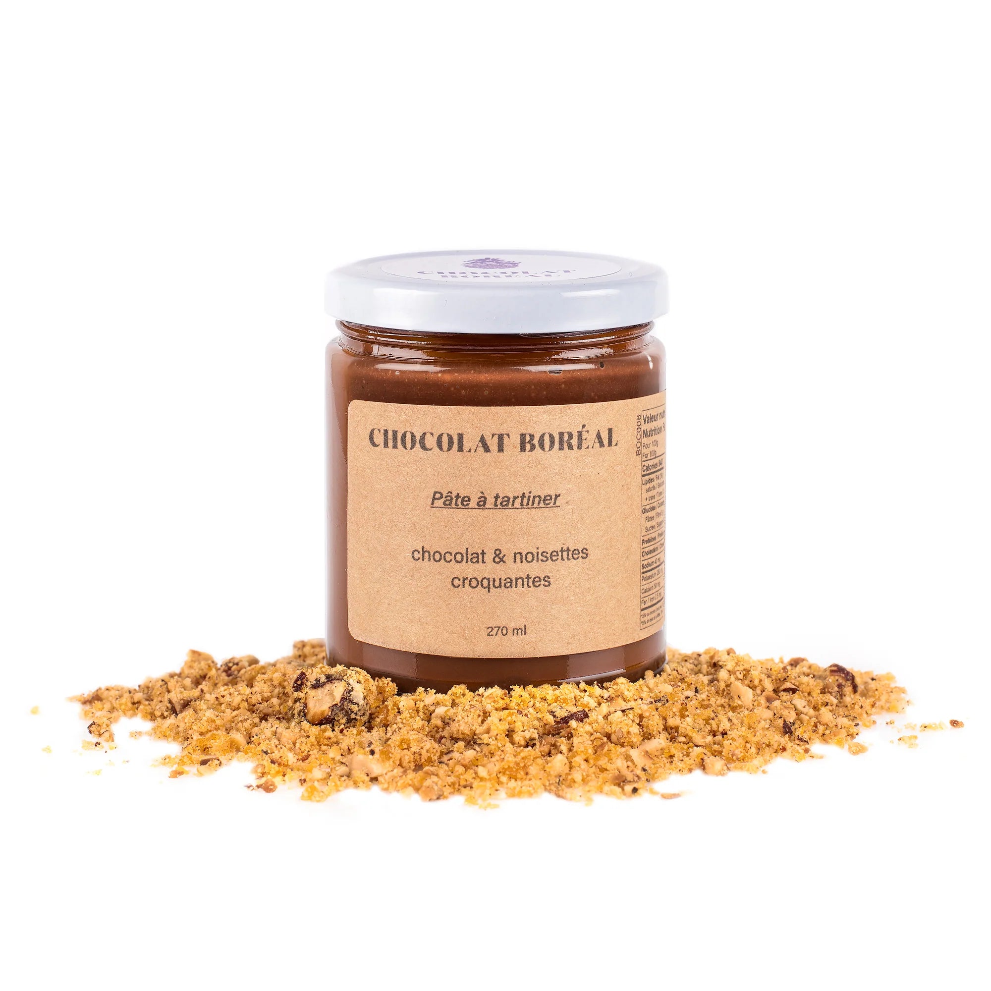 Pâte à tartiner Chocolat & Noisette croquante - Chocolat Boréal - Confiture - - La Guilde Culinaire