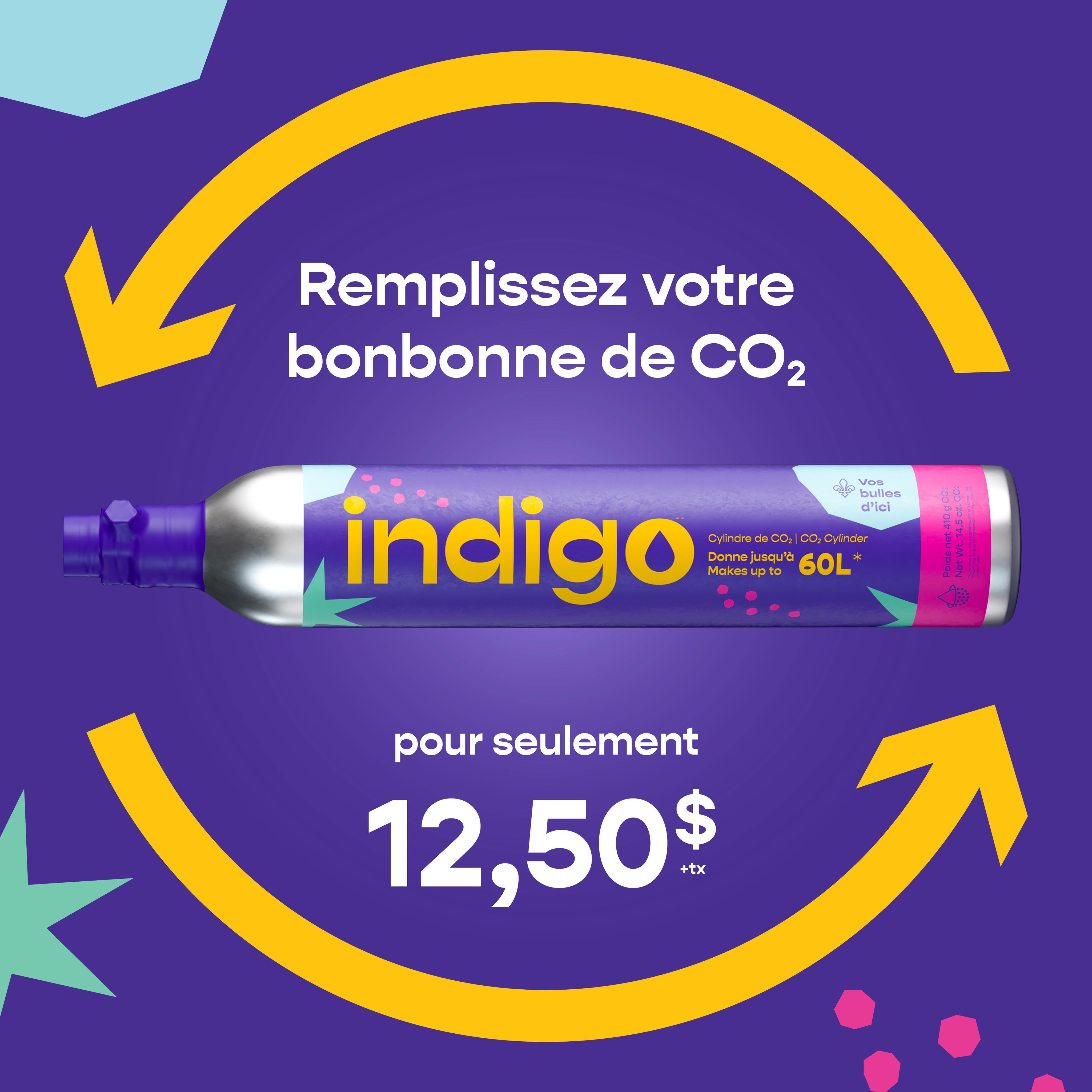 Cylindre de remplacement CO2 Indigo Soda (RAMASSAGE BOUTIQUE) - Indigo Soda - Cartouche de CO2 - - La Guilde Culinaire