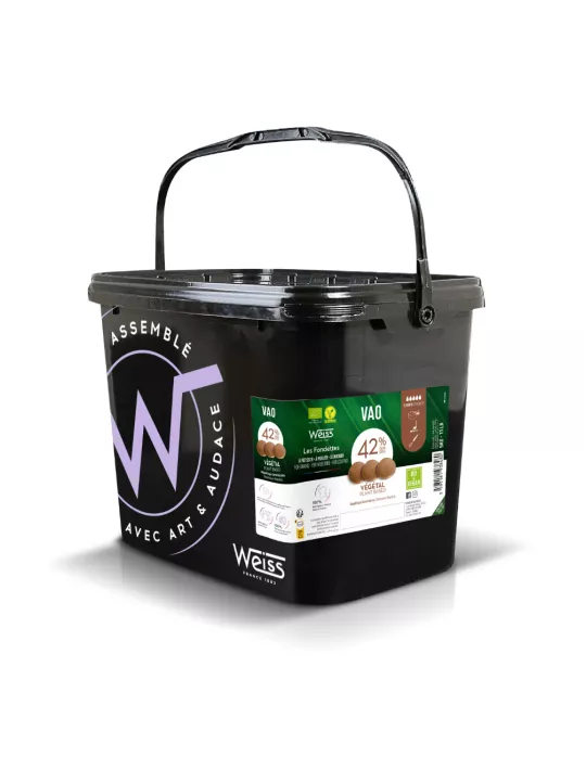 Vao bio 42% - Chocolat au lait végétal de couverture 5 kg / 11.02 lbs - Weiss - Chocolat - 883086 - La Guilde Culinaire