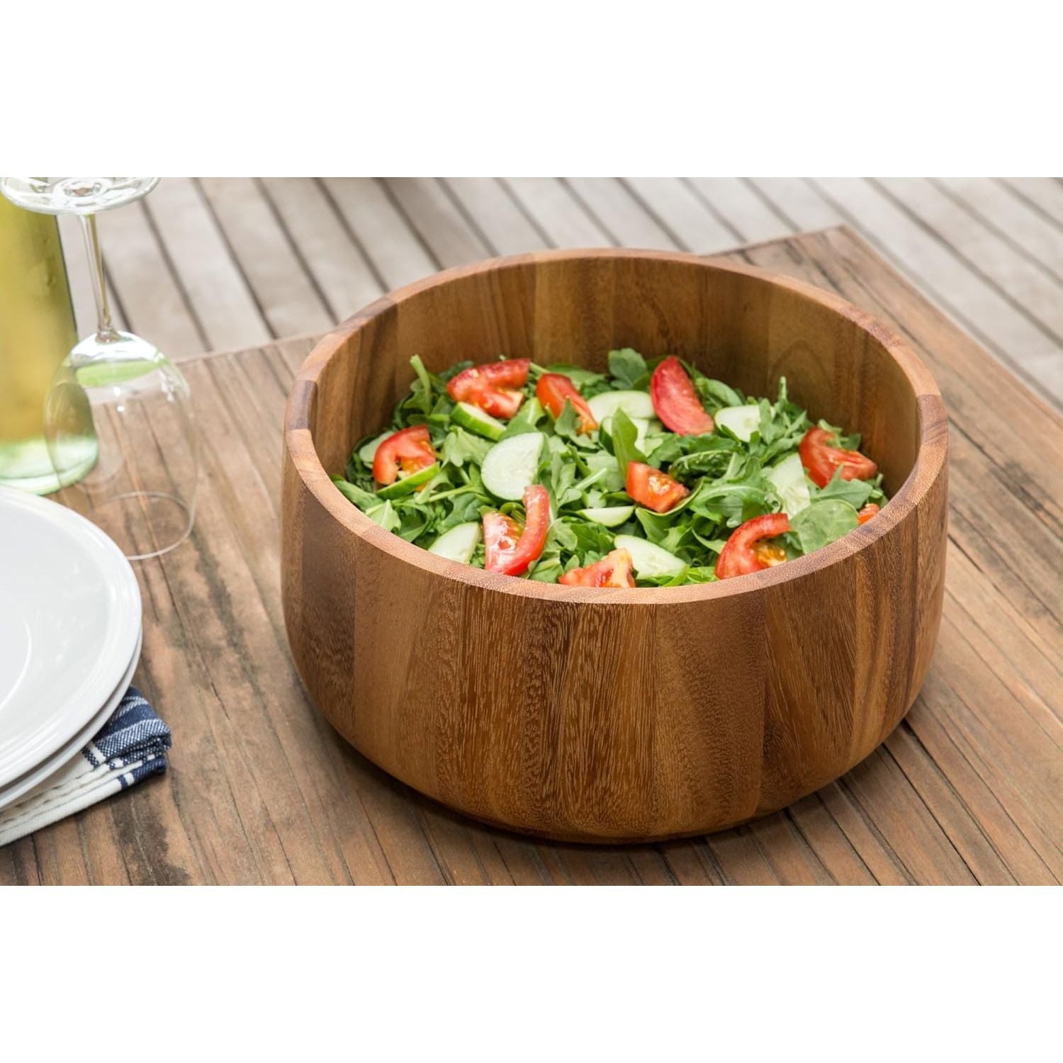 Saladier tulipe en bois d'acacia - Ironwood - Bol à salade - - La Guilde Culinaire