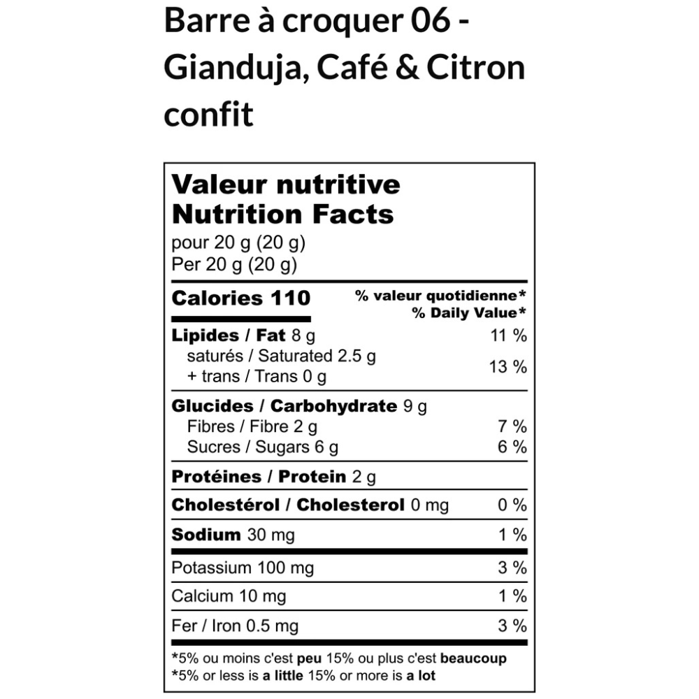 BB - Barre chocolat noir au gianduja, café & citron ! - Allo Simonne - Barre de chocolat - - La Guilde Culinaire