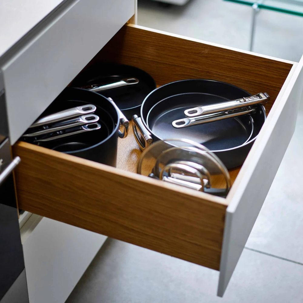 Poêle à frire Space antiadhésive en céramique 30 cm bleue poignée pliante - Joseph Joseph - Poêle - - La Guilde Culinaire