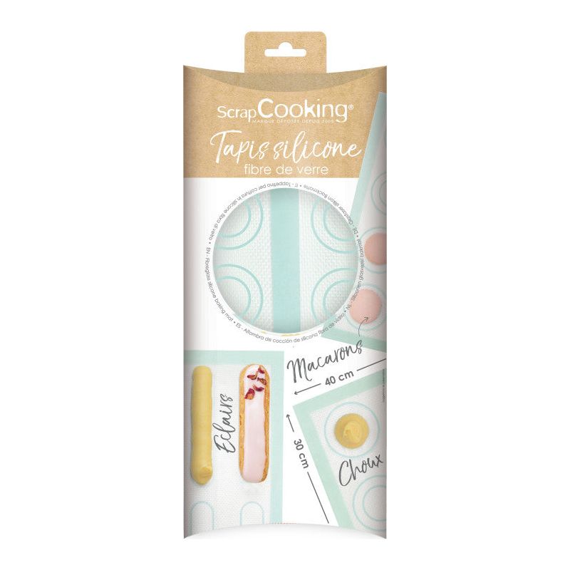 Tapis silicone en fibre de verre choux/éclair/macaron - Scrapcooking - Tapis de pâtisserie - - La Guilde Culinaire