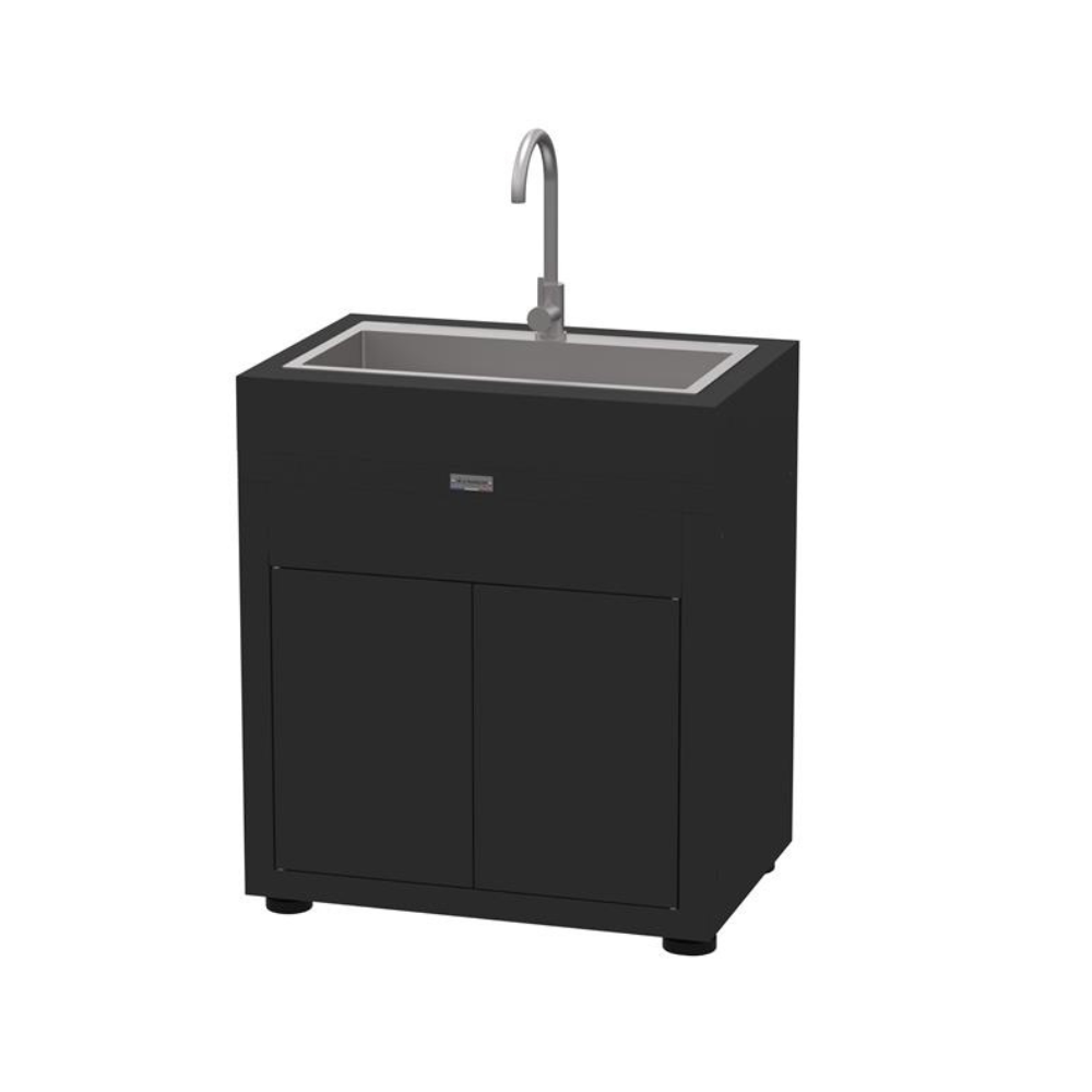 Meuble avec évier intégré, 80 x 55 cm Noir - Le Marquier - Meuble de cuisine extérieur - - La Guilde Culinaire