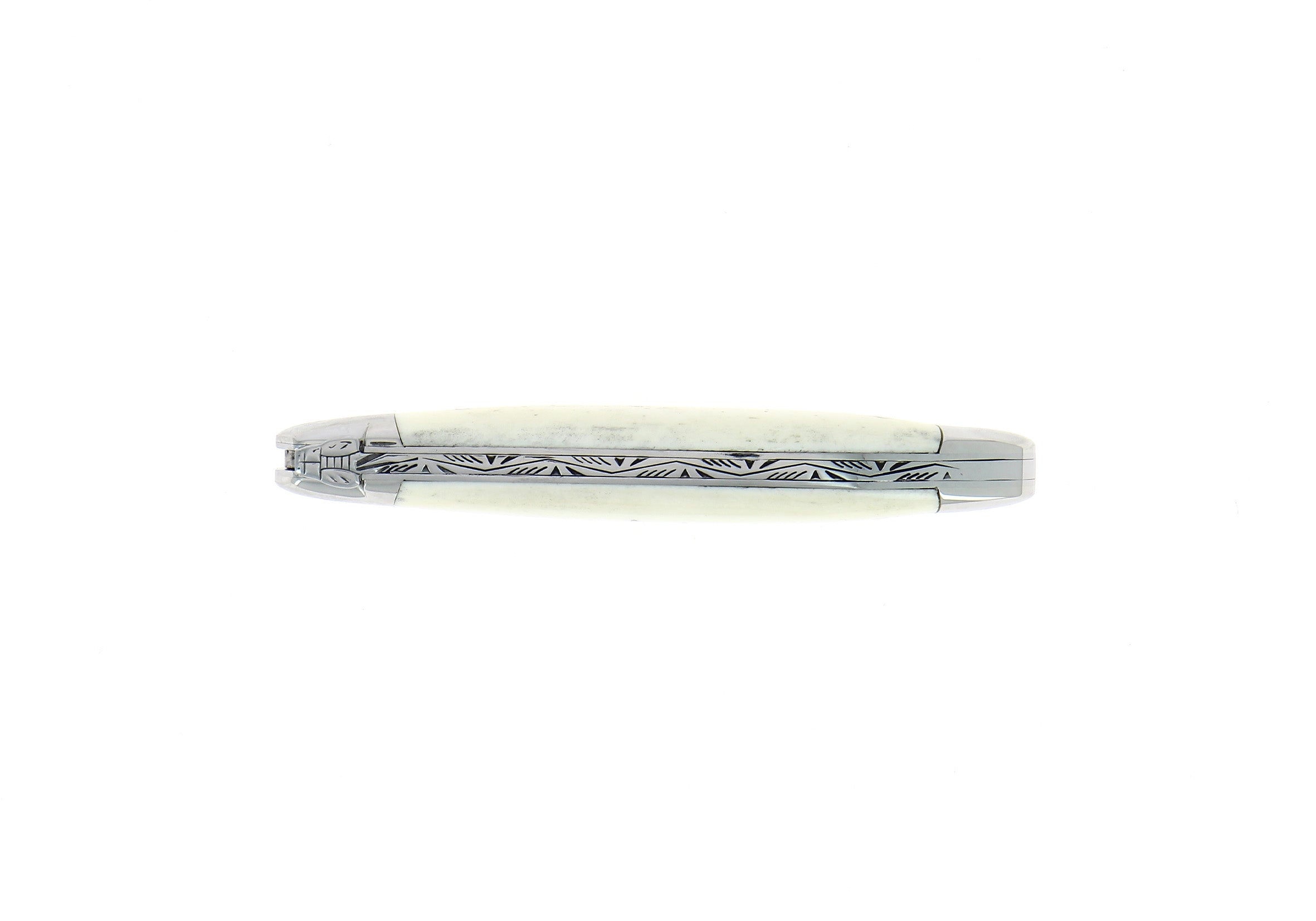 Couteau pliant 11 cm, mitre inox brillant, Os – Laguiole - Laguiole - Couteau de poche - - La Guilde Culinaire