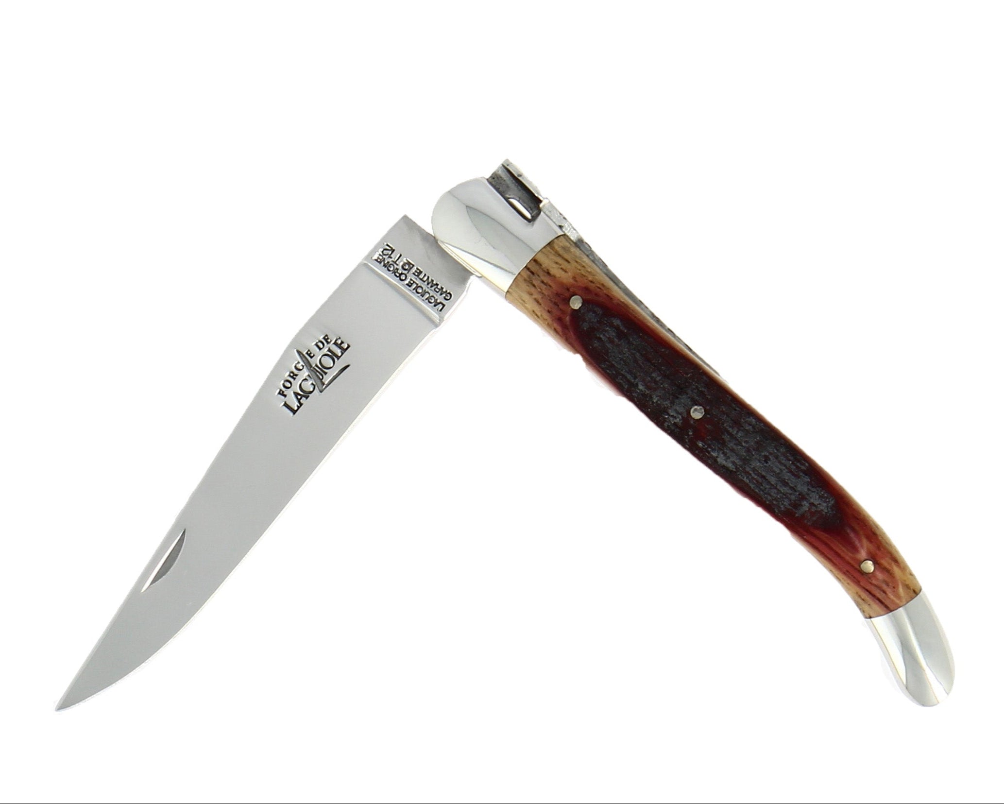 Couteau pliant 11 cm, manche en bois, mitre inox brillant – Laguiole Chêne de Barrique - Laguiole - Couteau de poche - 00003675 - 1211 IN CHB BRI - La Guilde Culinaire
