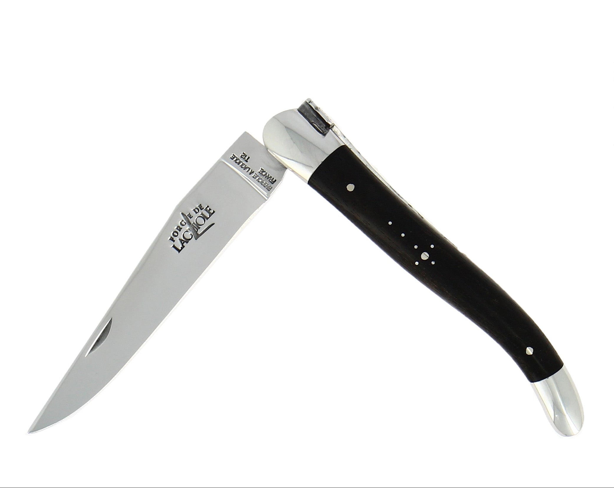 Couteau pliant 11 cm, manche en bois, mitre inox brillant – Laguiole Ébène - Laguiole - Couteau de poche - 00003676 - 1211 IN EB BRI - La Guilde Culinaire