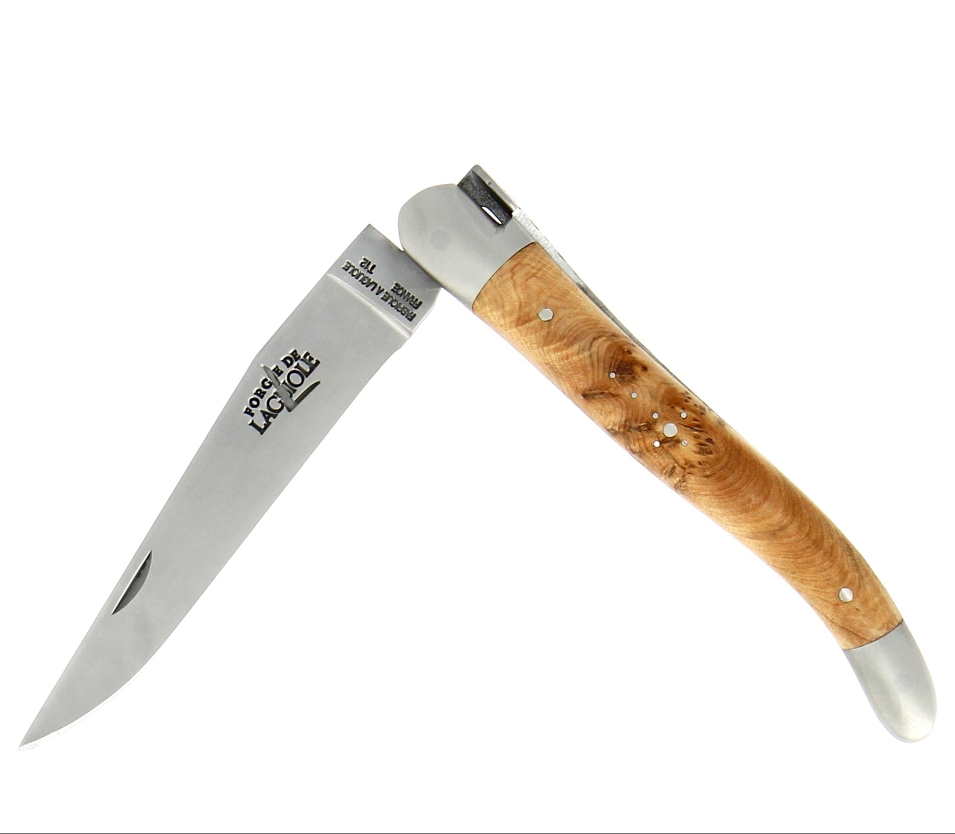 Couteau pliant 11 cm, manche en bois, mitre inox mat – Laguiole - Laguiole - Couteau pliant - - La Guilde Culinaire