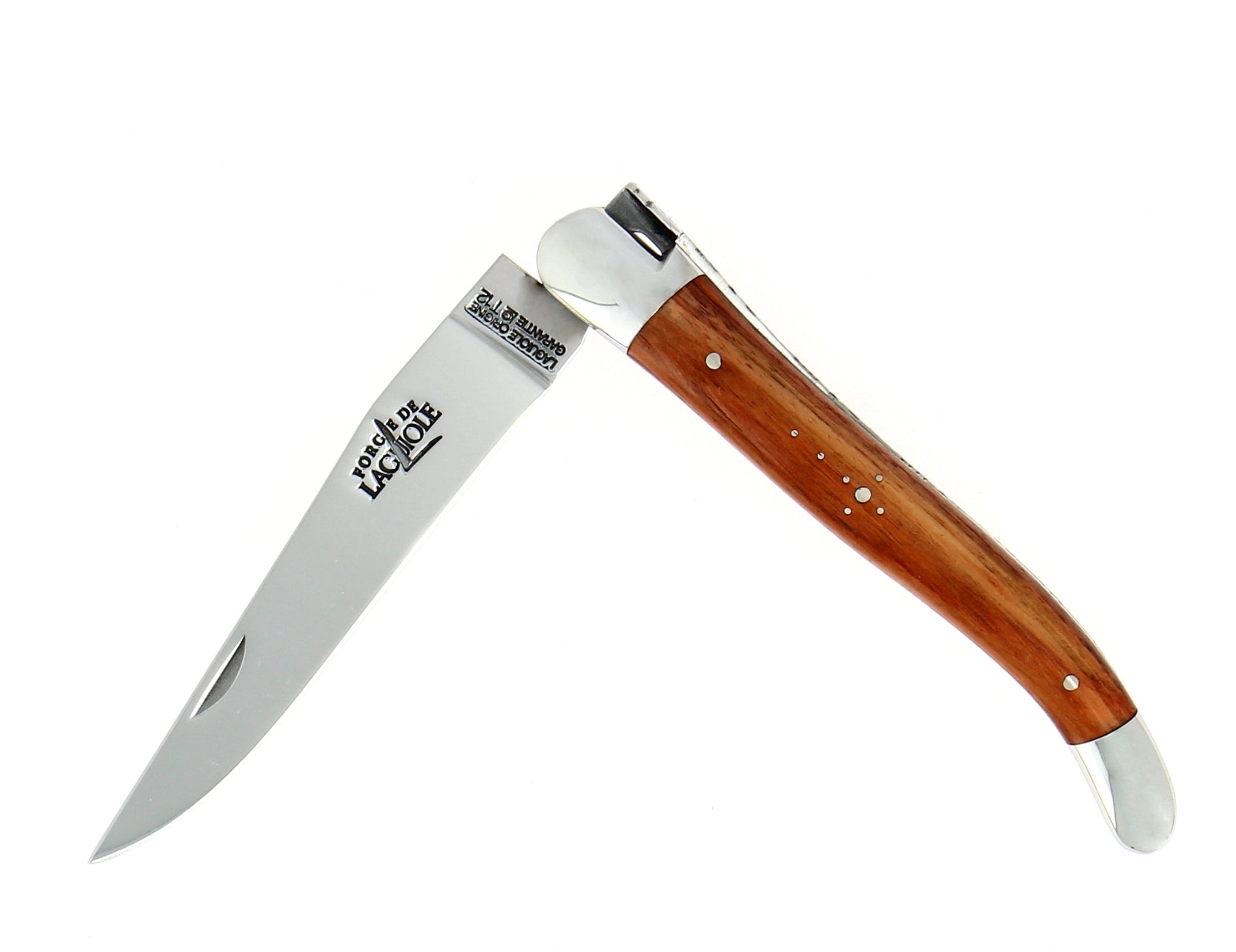 Couteau pliant 11 cm, manche en bois, mitre inox brillant – Laguiole Bois de rose - Laguiole - Couteau de poche - 00003682 - 1211 IN RO BRI - La Guilde Culinaire