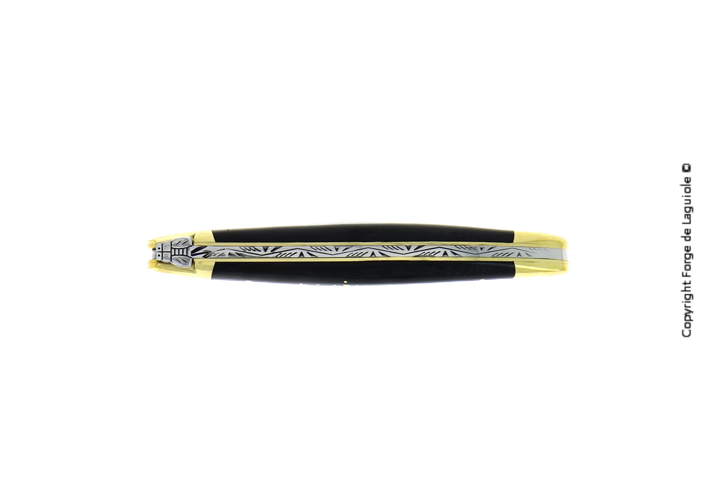 Couteau pliant 11 cm Tissu compressé, mitre Laiton – Laguiole - Laguiole - Couteau pliant - - La Guilde Culinaire