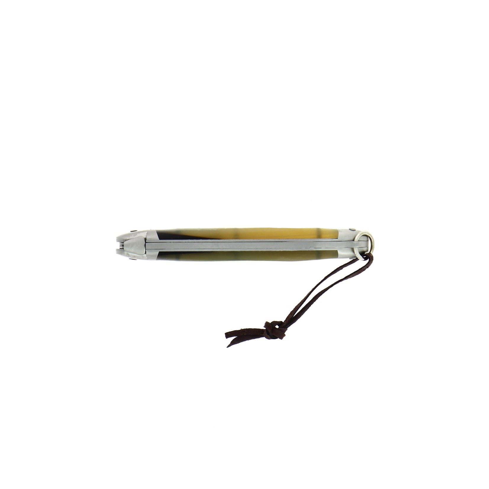 Couteau pliant 11 cm, mitre inox satinée, Pointe de corne Aubrac – Laguiole - Laguiole - Couteau de poche - - La Guilde Culinaire