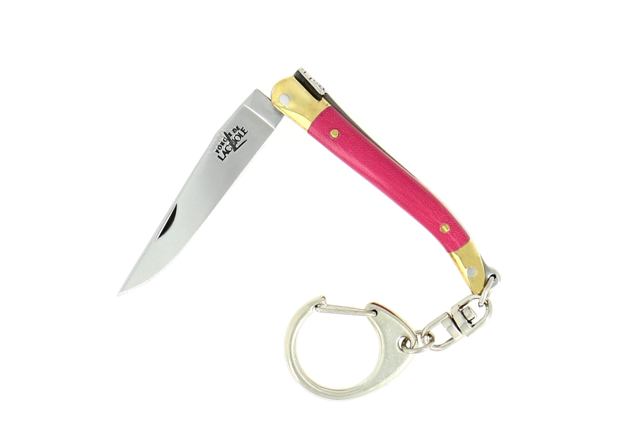 Porte-clés 7 cm Tissu compressé, mitre Laiton – Laguiole Rose - Laguiole - Porte-clefs - 00003940 - 1270 TC ROS - La Guilde Culinaire