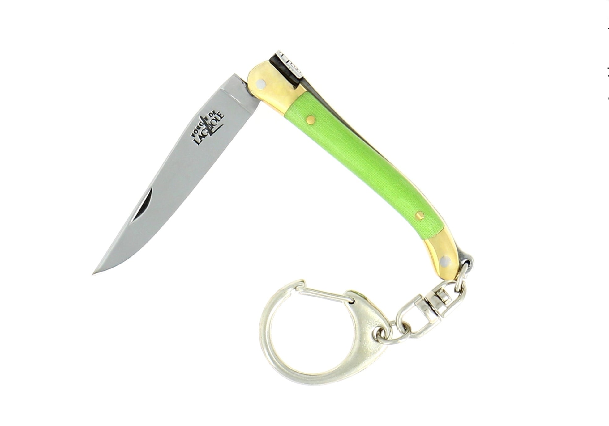 Porte-clés 7 cm Tissu compressé, mitre Laiton – Laguiole Vert - Laguiole - Porte-clefs - 00003942 - 1270 TC VER - La Guilde Culinaire