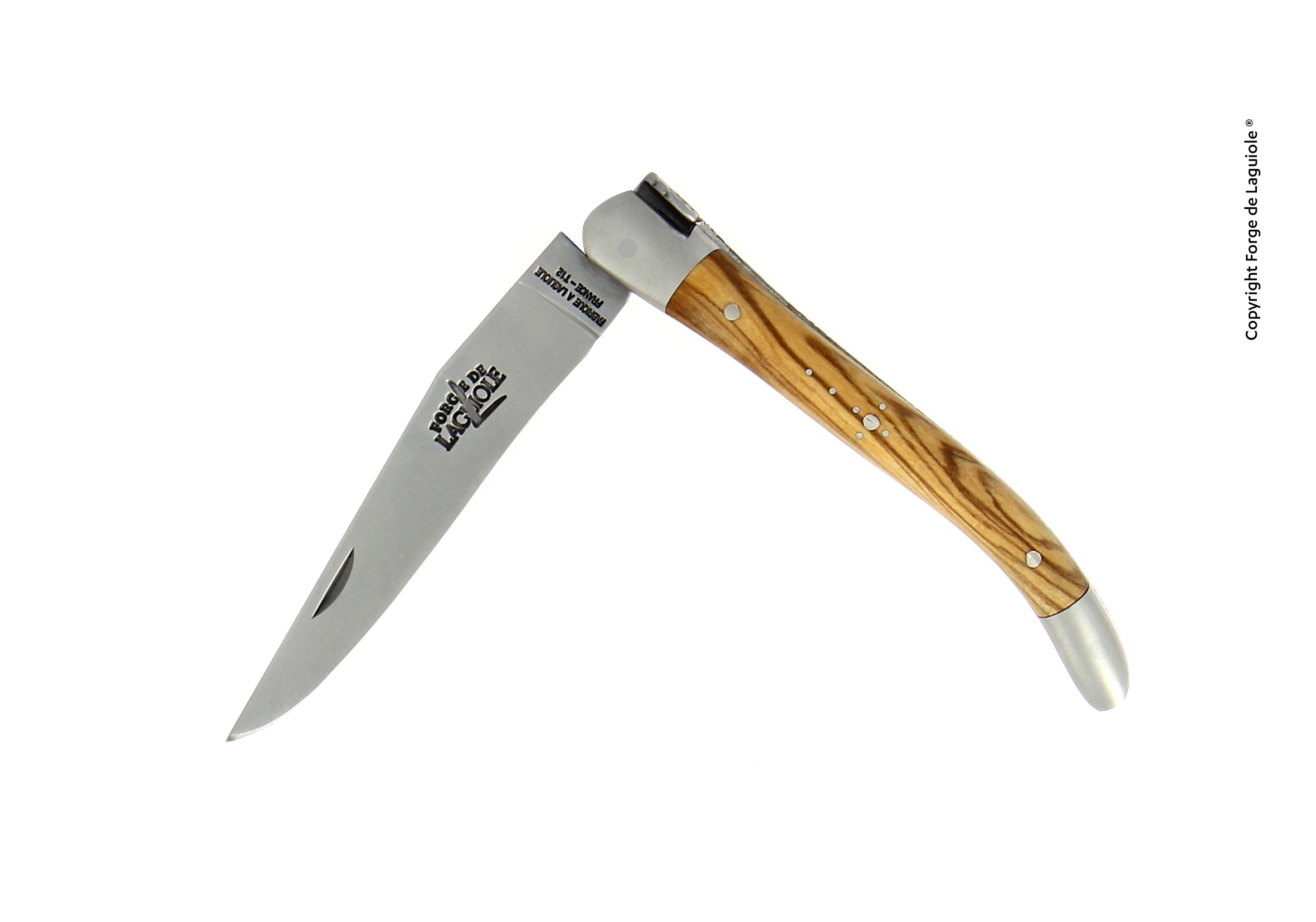 Couteau pliant 9 cm, mitre inox mat – Laguiole Olivier - Laguiole - Couteau de poche - 00003959 - 129 IN OL SAT - La Guilde Culinaire