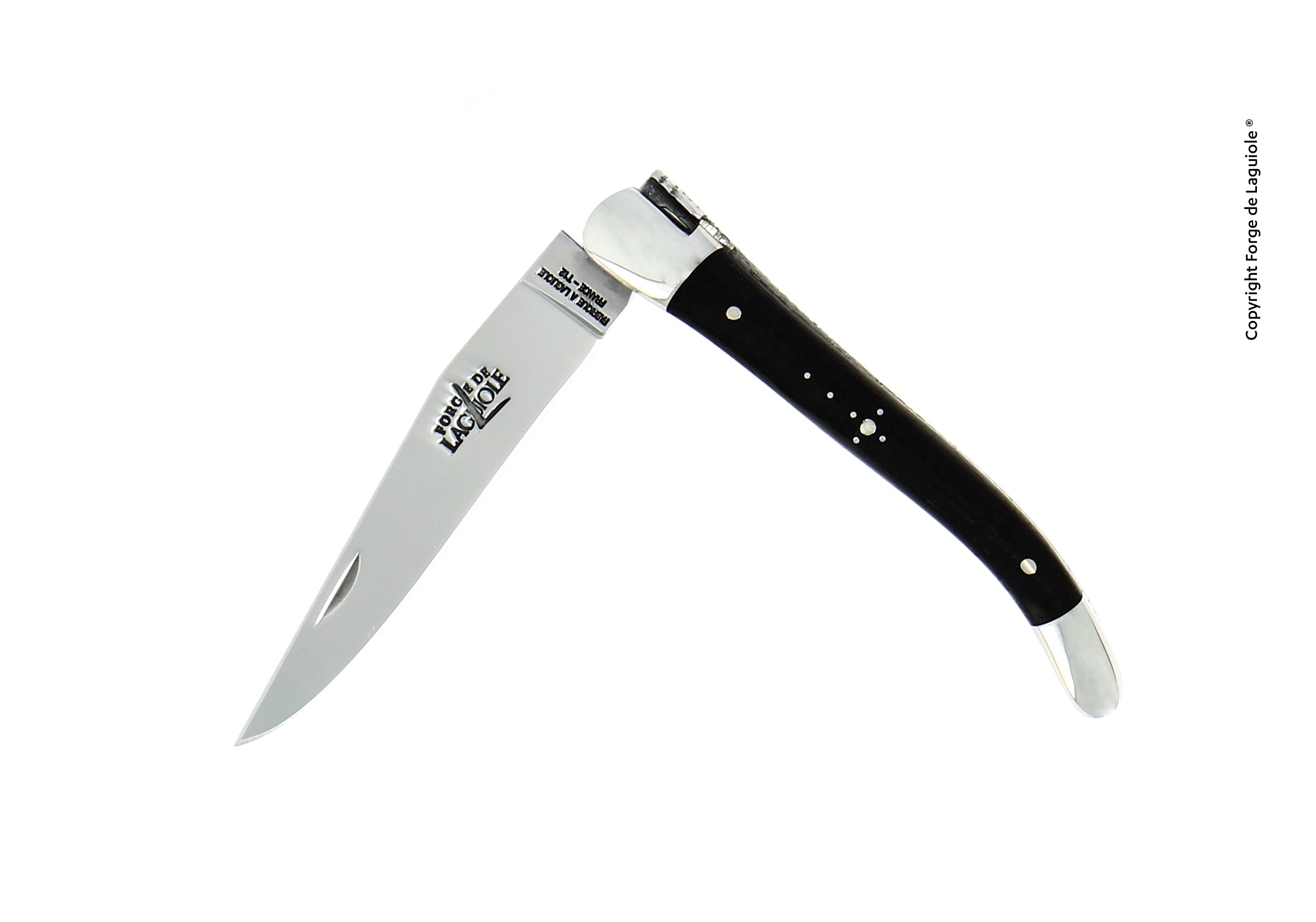 Couteau pliant 9 cm, mitres inox brillant – Laguiole Ébène - Laguiole - Couteau de poche - 00003971 - 129 IN EB BRI - La Guilde Culinaire