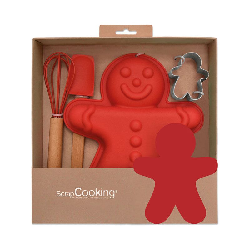 Coffret ustensiles pâtisserie enfant Bonhomme pain d'épices - Scrapcooking - Ensemble d'ustensiles à pâtisserie - - La Guilde Culinaire