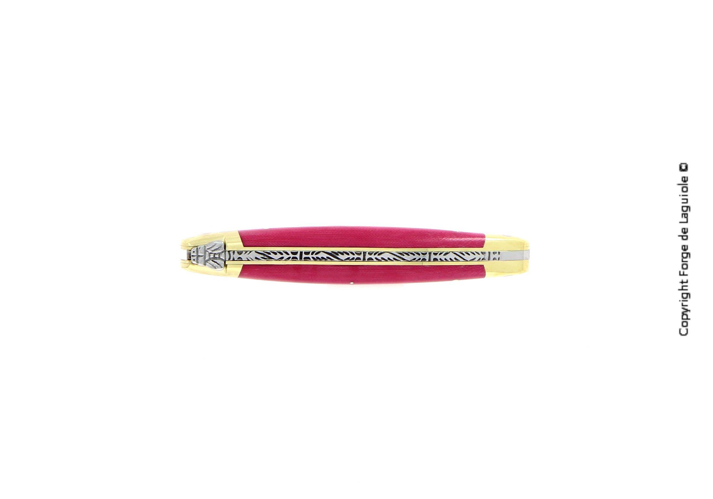 Couteau pliant 9 cm Tissu compressé, mitre Laiton – Laguiole - Laguiole - Couteau de poche - - La Guilde Culinaire