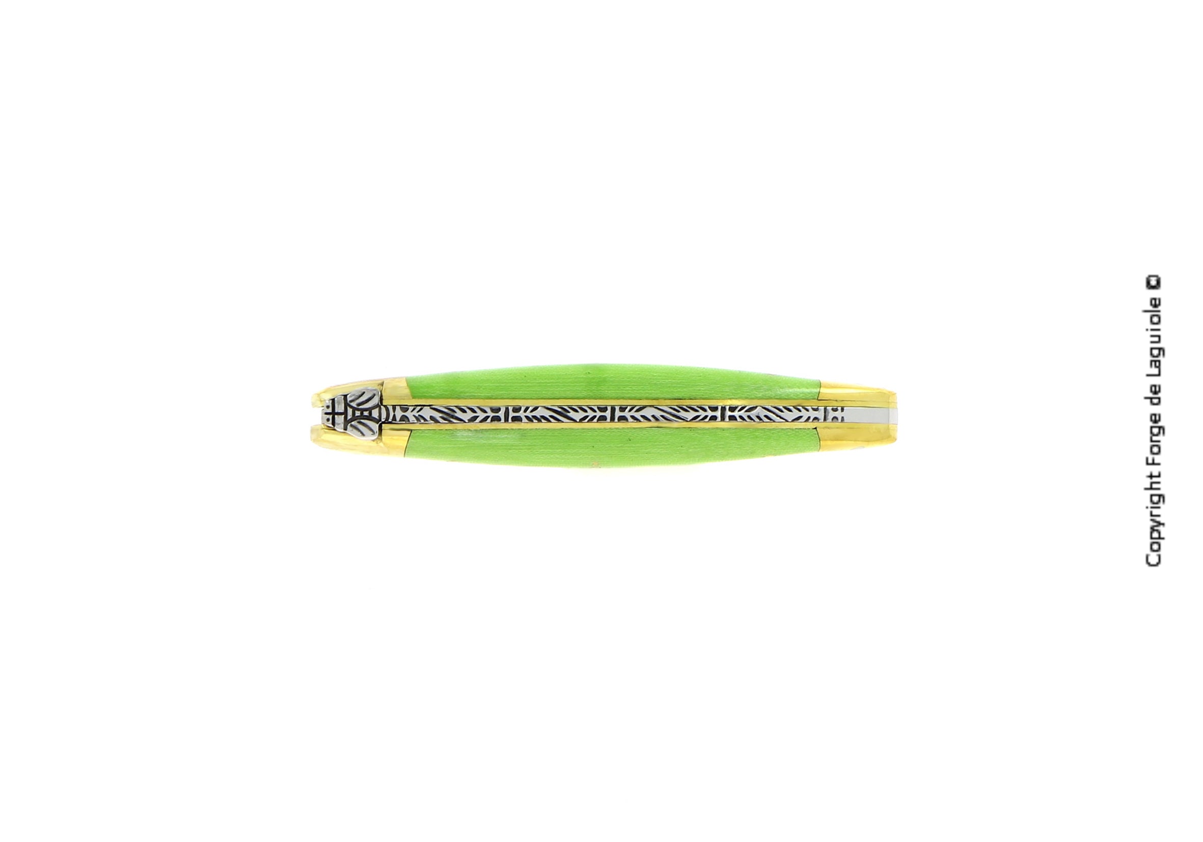 Couteau pliant 9 cm Tissu compressé, mitre Laiton – Laguiole - Laguiole - Couteau de poche - - La Guilde Culinaire