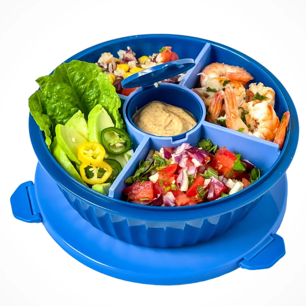 Yumbox – Poke Bowl (4 compartiments) Bleu Hawaii - Yumbox - Boîte à repas - HBP2023104 - La Guilde Culinaire
