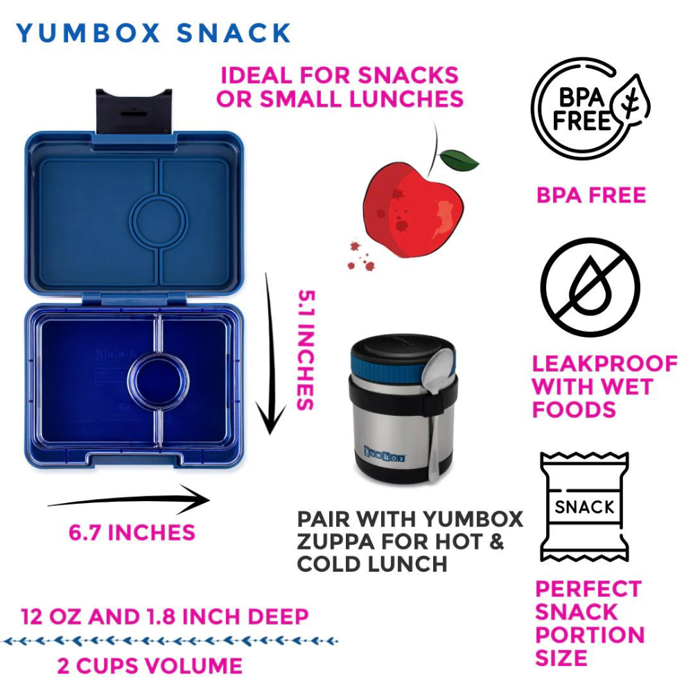 Yumbox Bento - Snack - Monte Carlo Blue/Navy (3 compartiments) - Yumbox - Boîte à repas - - La Guilde Culinaire